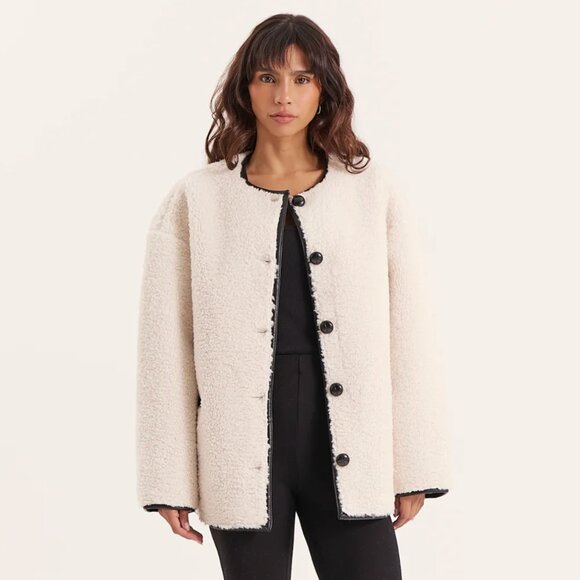 NWT 4TH & RECKLESS YANIS JACKET XXL Shearling Boxy Fit - Picture 3 of 9